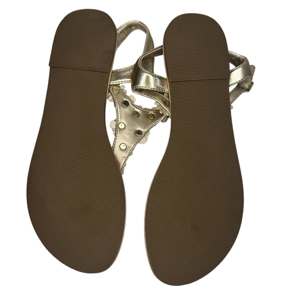 Place Gold Floral Detailing Thong Sandals Size 5 - Picture 3 of 8
